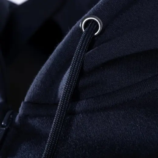 FWRD Brooklyn Zipped Hoodie Navy Close Up